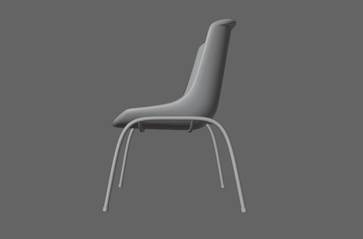 Plastic Shell Chair - Cadeira Concha Low-poly 3D model_15