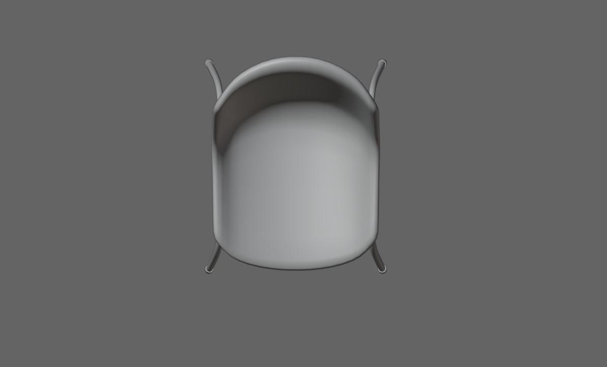 Plastic Shell Chair - Cadeira Concha Low-poly 3D model_17