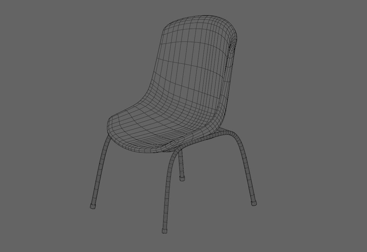 Plastic Shell Chair - Cadeira Concha Low-poly 3D model_19