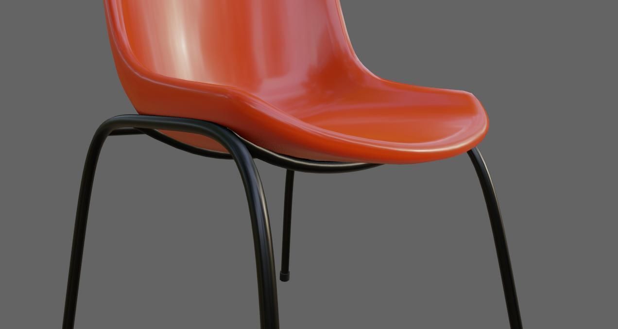 Plastic Shell Chair - Cadeira Concha Low-poly 3D model_11