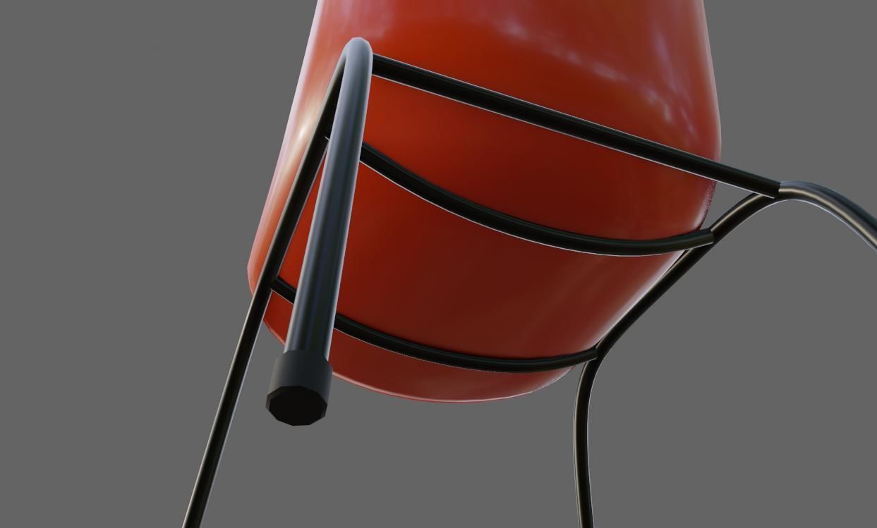 Plastic Shell Chair - Cadeira Concha Low-poly 3D model_10