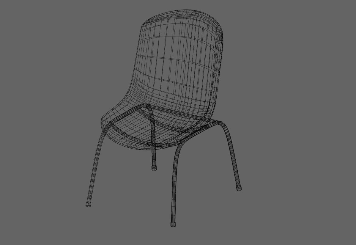 Plastic Shell Chair - Cadeira Concha Low-poly 3D model_21