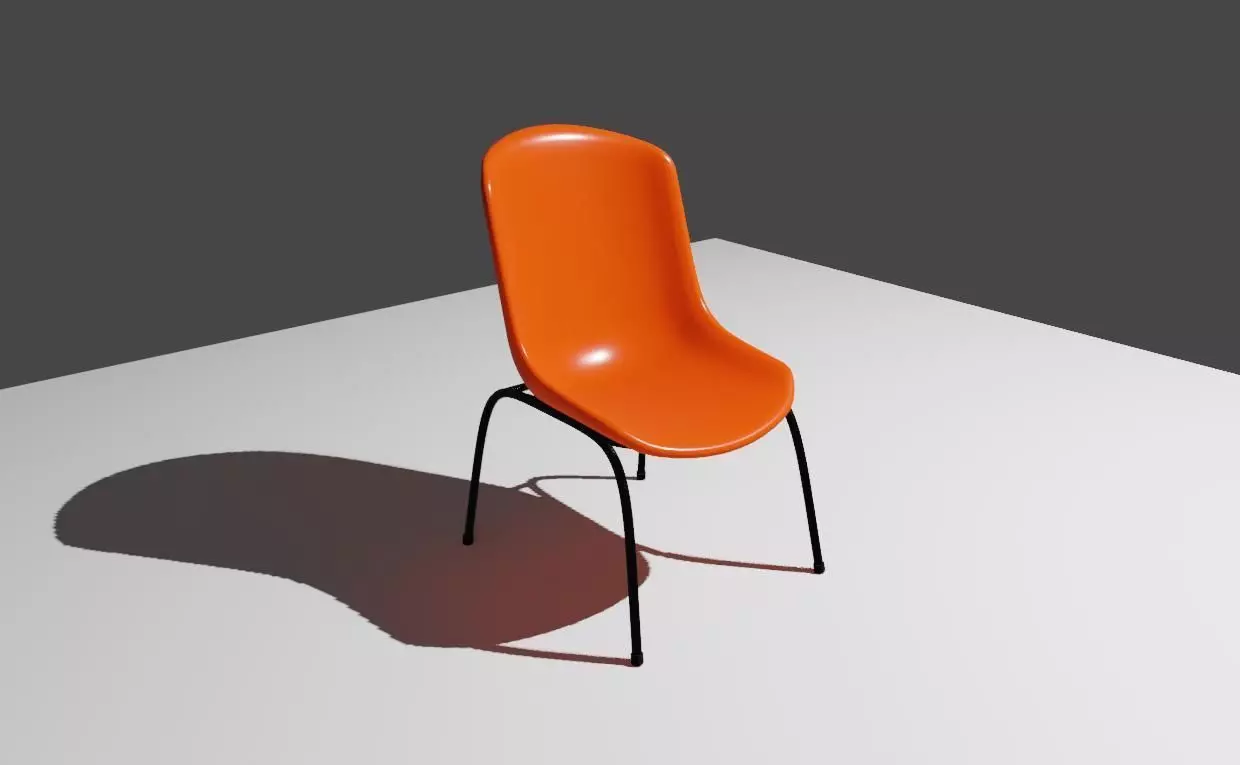 Plastic Shell Chair - Cadeira Concha Low-poly 3D model_0