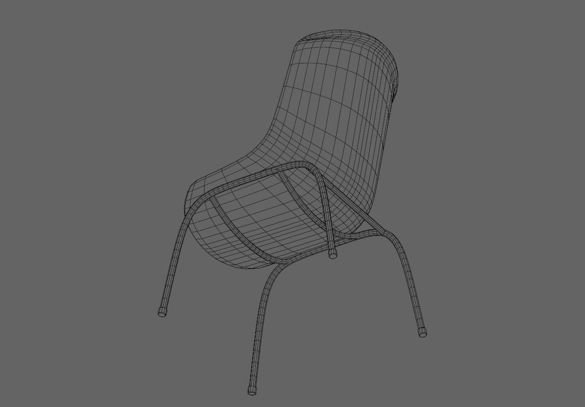 Plastic Shell Chair - Cadeira Concha Low-poly 3D model_20