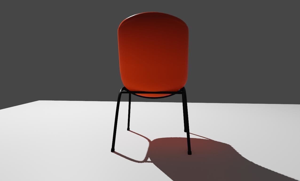 Plastic Shell Chair - Cadeira Concha Low-poly 3D model_6