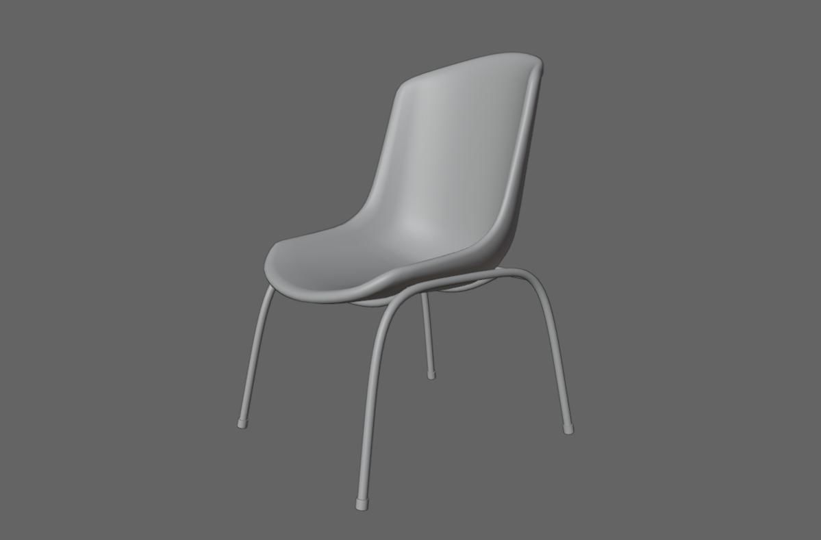 Plastic Shell Chair - Cadeira Concha Low-poly 3D model_14