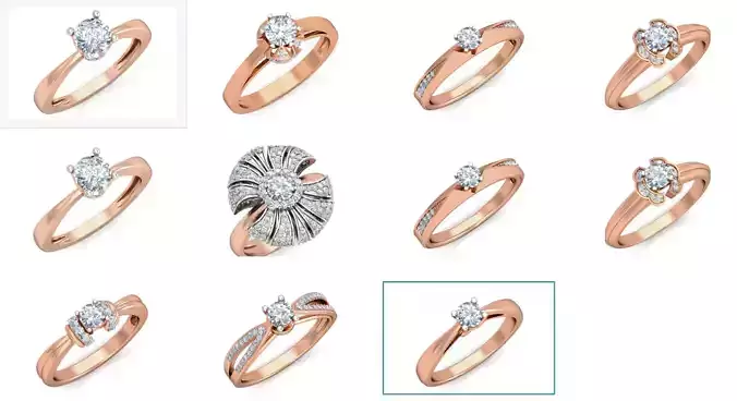 11 Women Solitaire Ring 3dm stl 3mf mtl gltf glb obj render 3D Model Collection