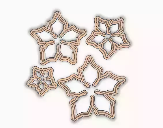 SET CORTANTES FLOR NAVIDAD X 4 COOKIES GALLETITA GALLETA