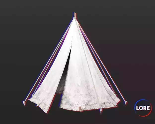 Medieval Common Camp Tent Small Low-poly 3D model