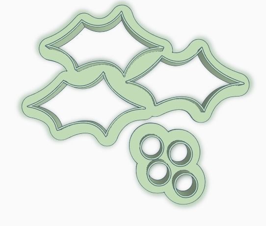 SET MULTI CORTANTE MUERDAGO NAVIDAD COOKIES GALLETAS GALLETITAS 3D print model_1