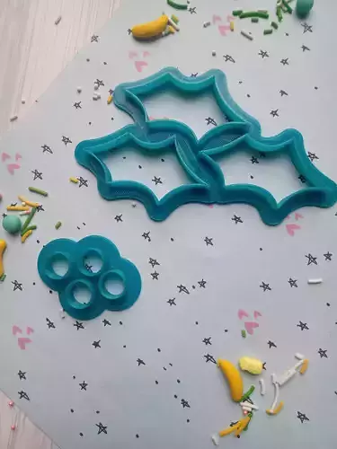 SET MULTI CORTANTE MUERDAGO NAVIDAD COOKIES GALLETAS GALLETITAS 3D print model