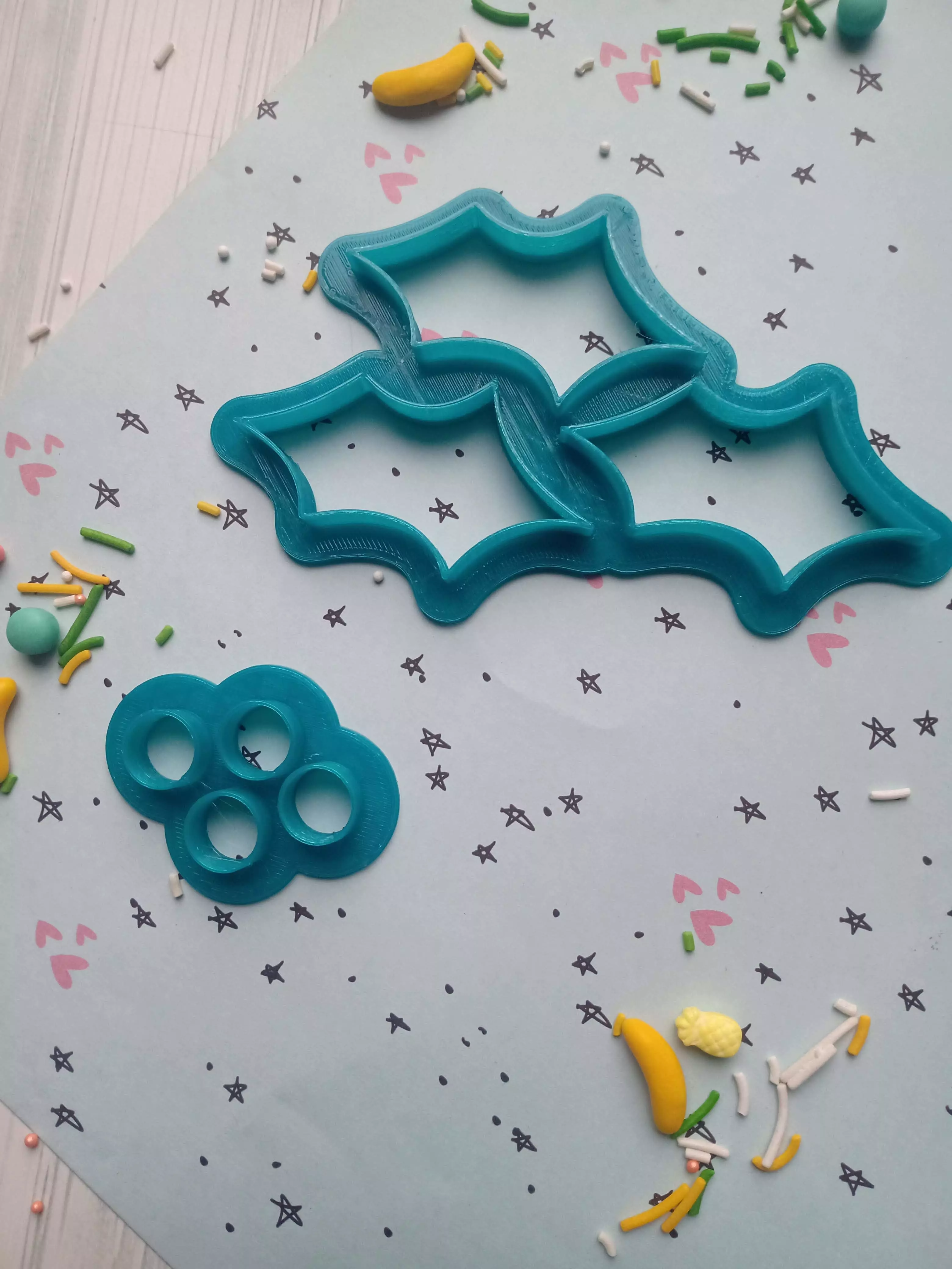 SET MULTI CORTANTE MUERDAGO NAVIDAD COOKIES GALLETAS GALLETITAS 3D print model_0