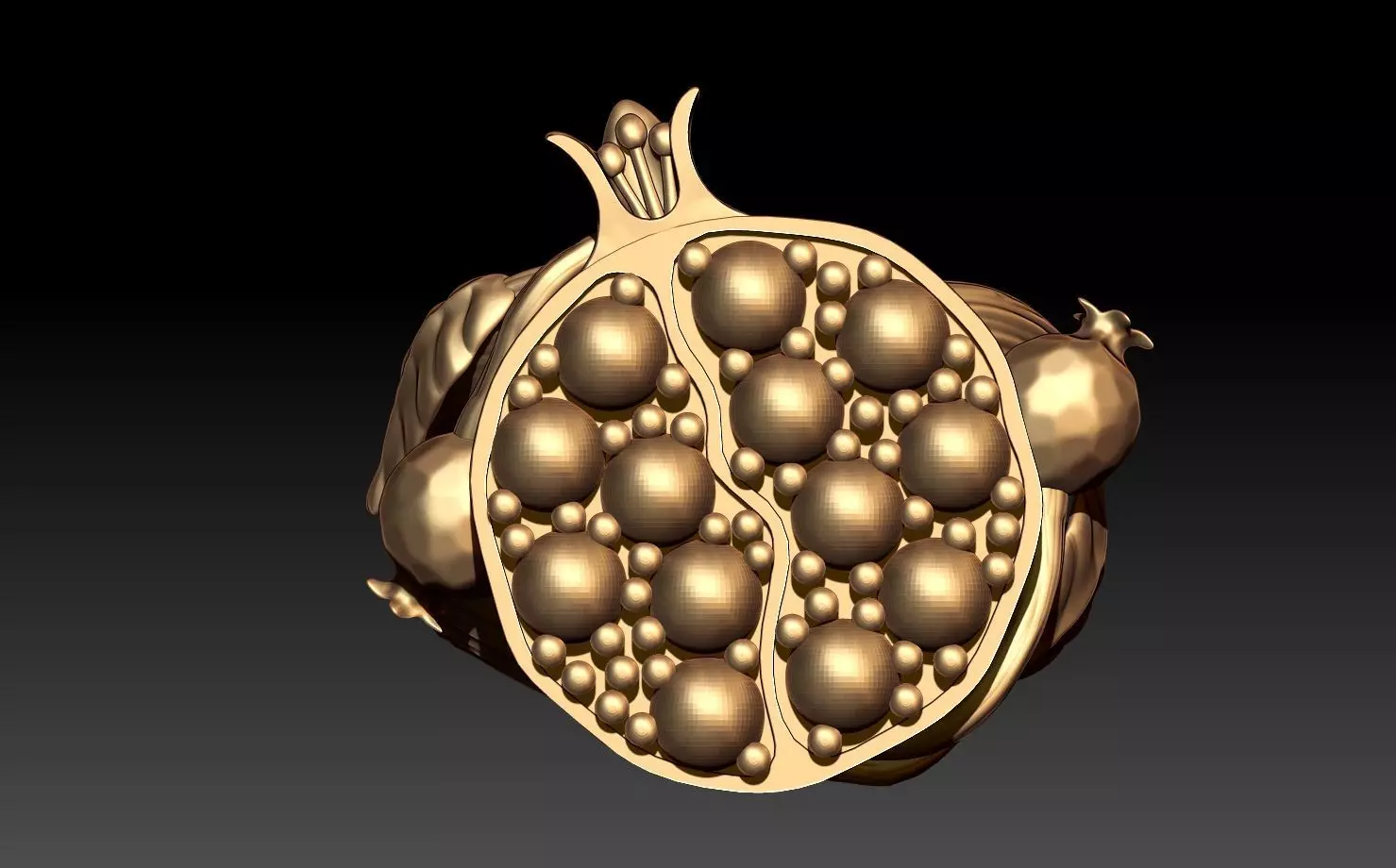 POMEGRANATE RING 3D print model_0