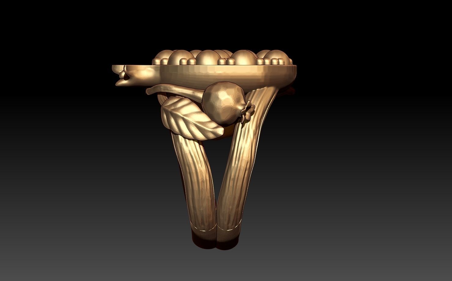 POMEGRANATE RING 3D print model_4