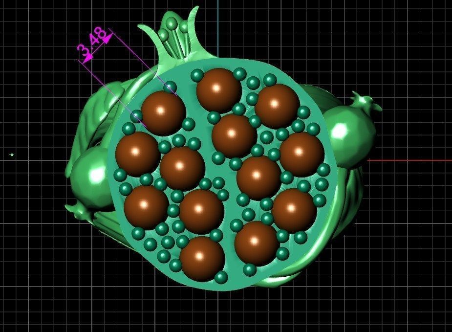 POMEGRANATE RING 3D print model_5