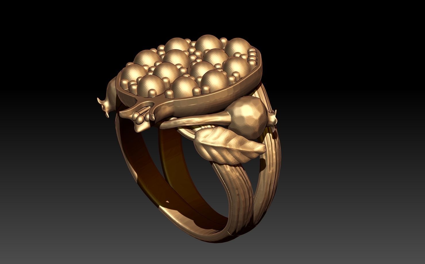 POMEGRANATE RING 3D print model_2