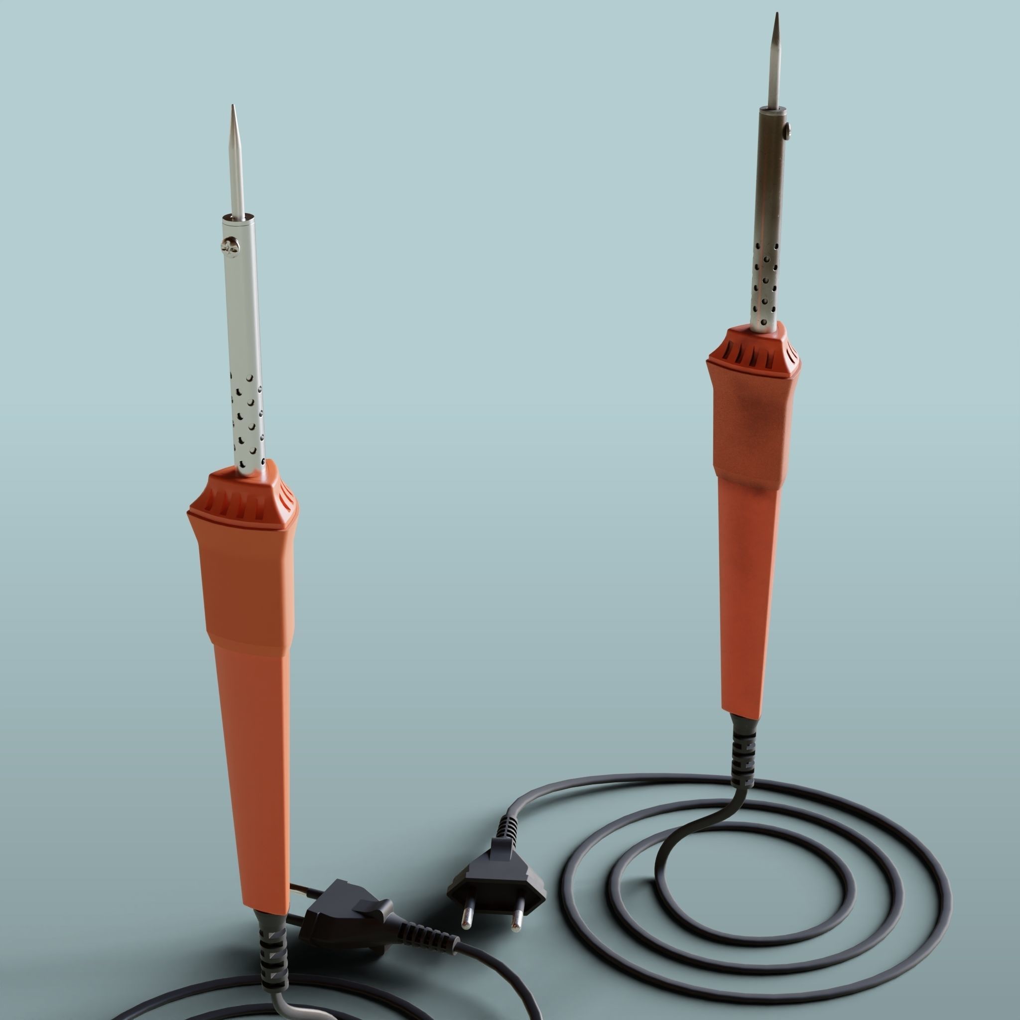 Soldering Iron Low-poly 3D model_2