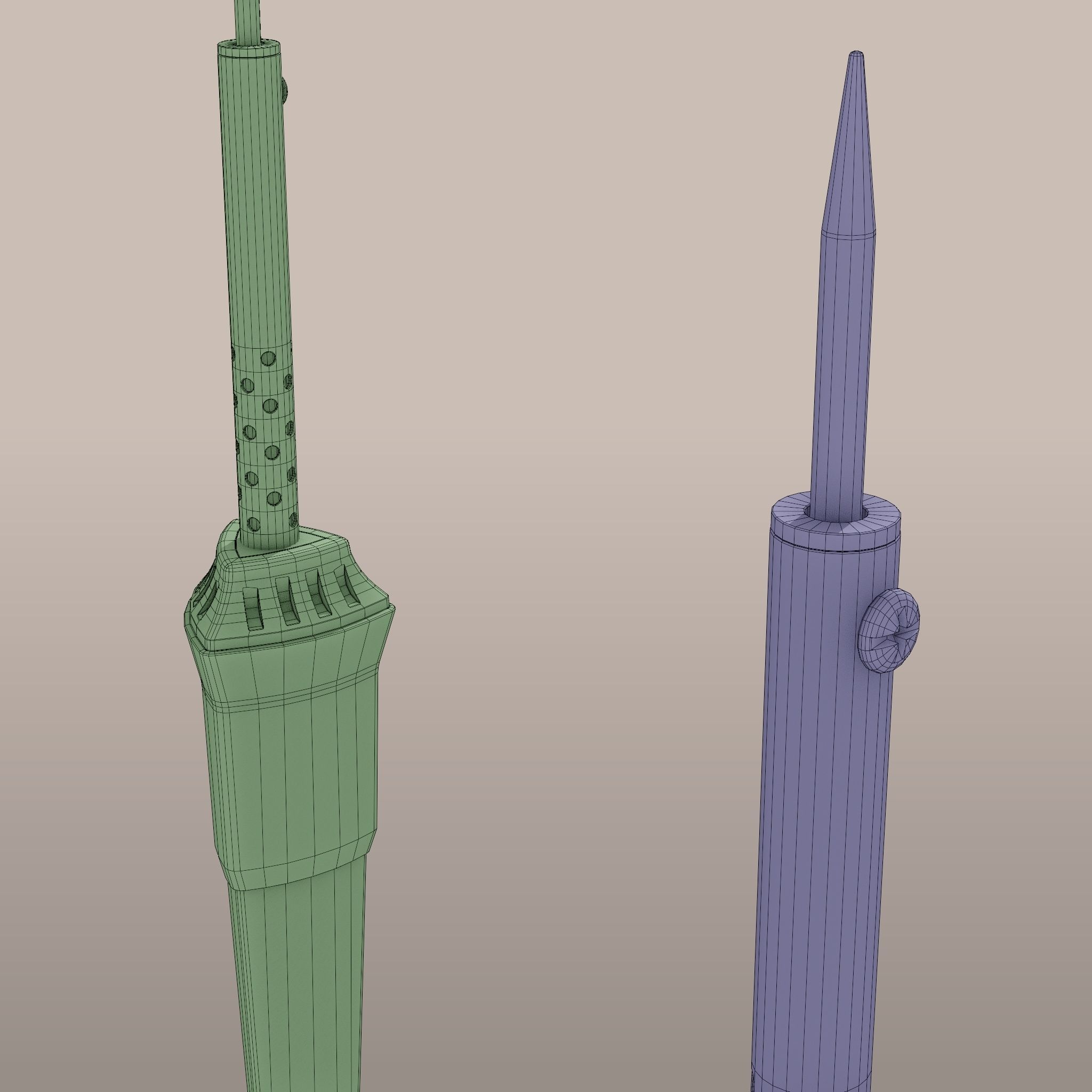 Soldering Iron Low-poly 3D model_10