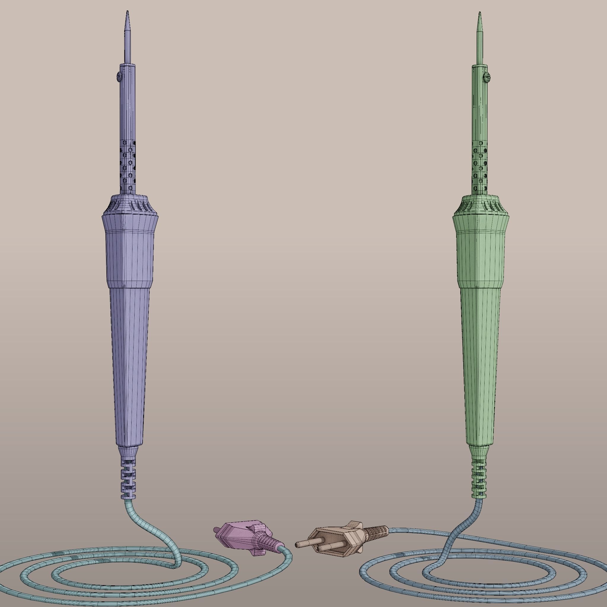 Soldering Iron Low-poly 3D model_6