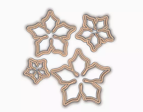 SET X 10 CORTANTES FLOR FLORES COOKIES GALLETITA 3D print model_0