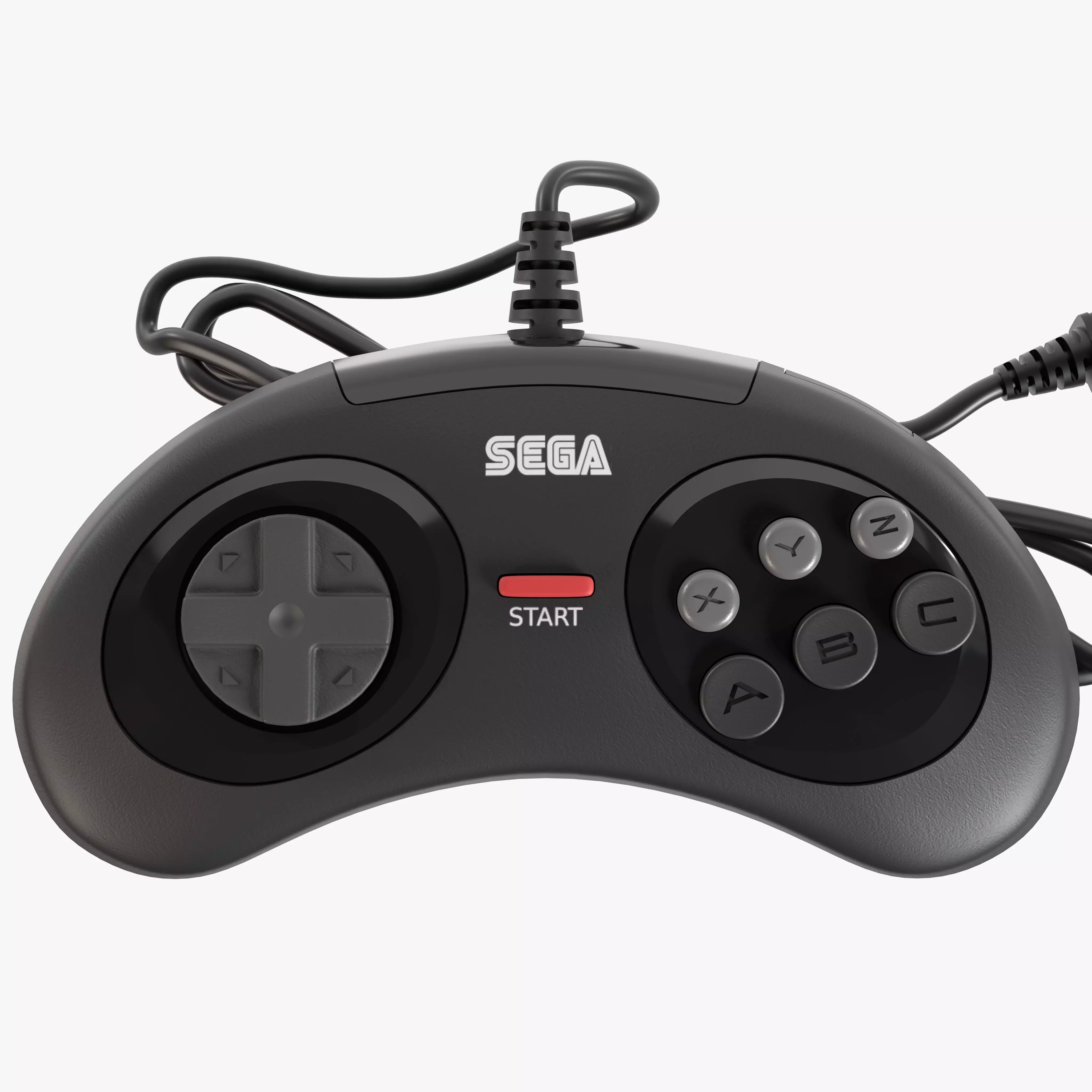 Sega Mega Drive Genesis Six Button Controller Low-poly 3D model_0