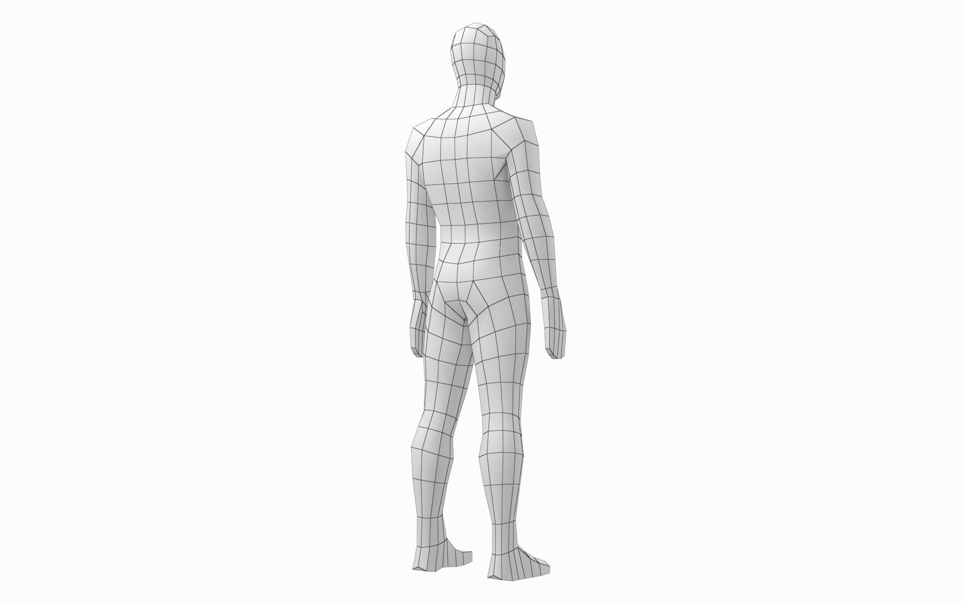 Natural Male in 3 Modeling Poses Base Mesh 3D model_11