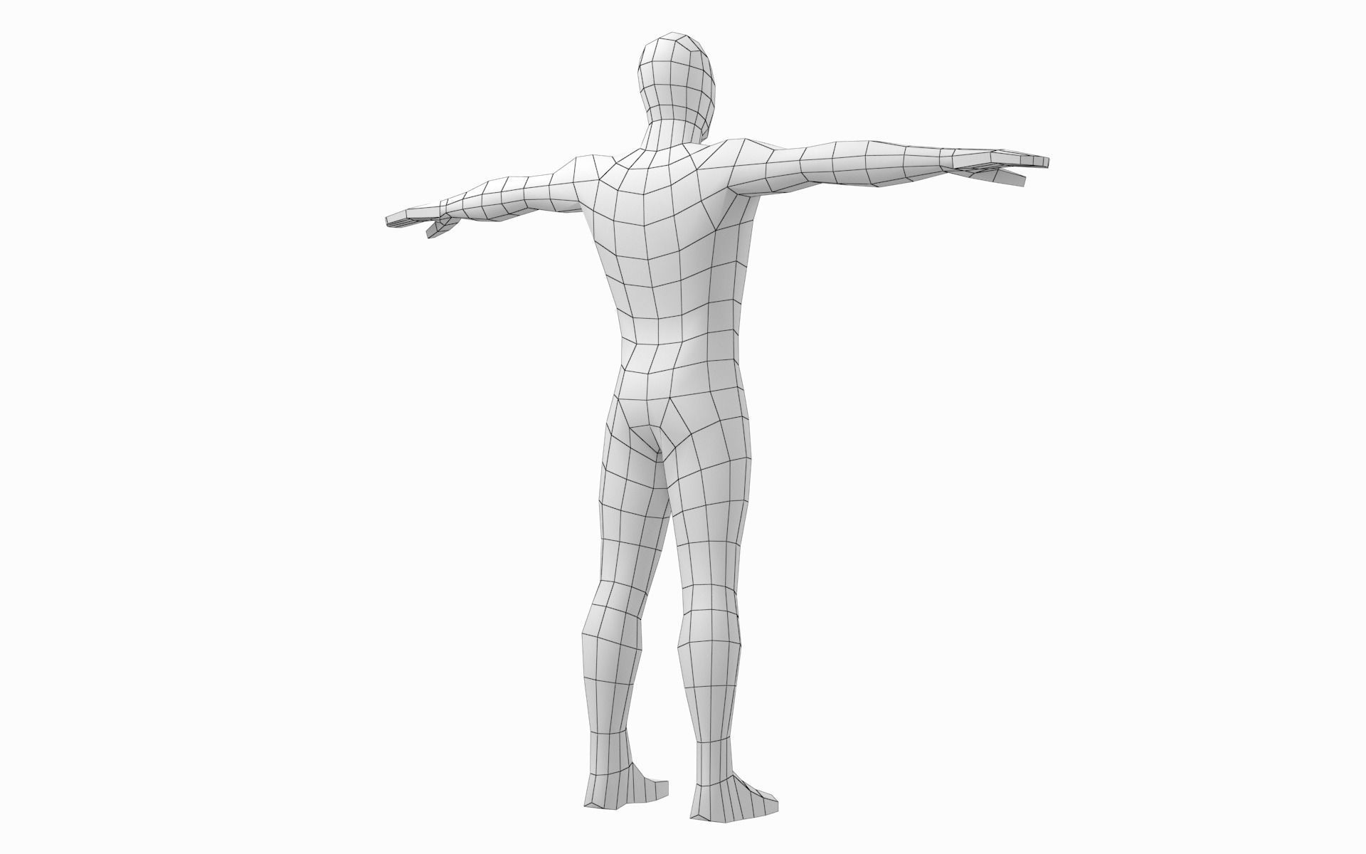 Natural Male in 3 Modeling Poses Base Mesh 3D model_13
