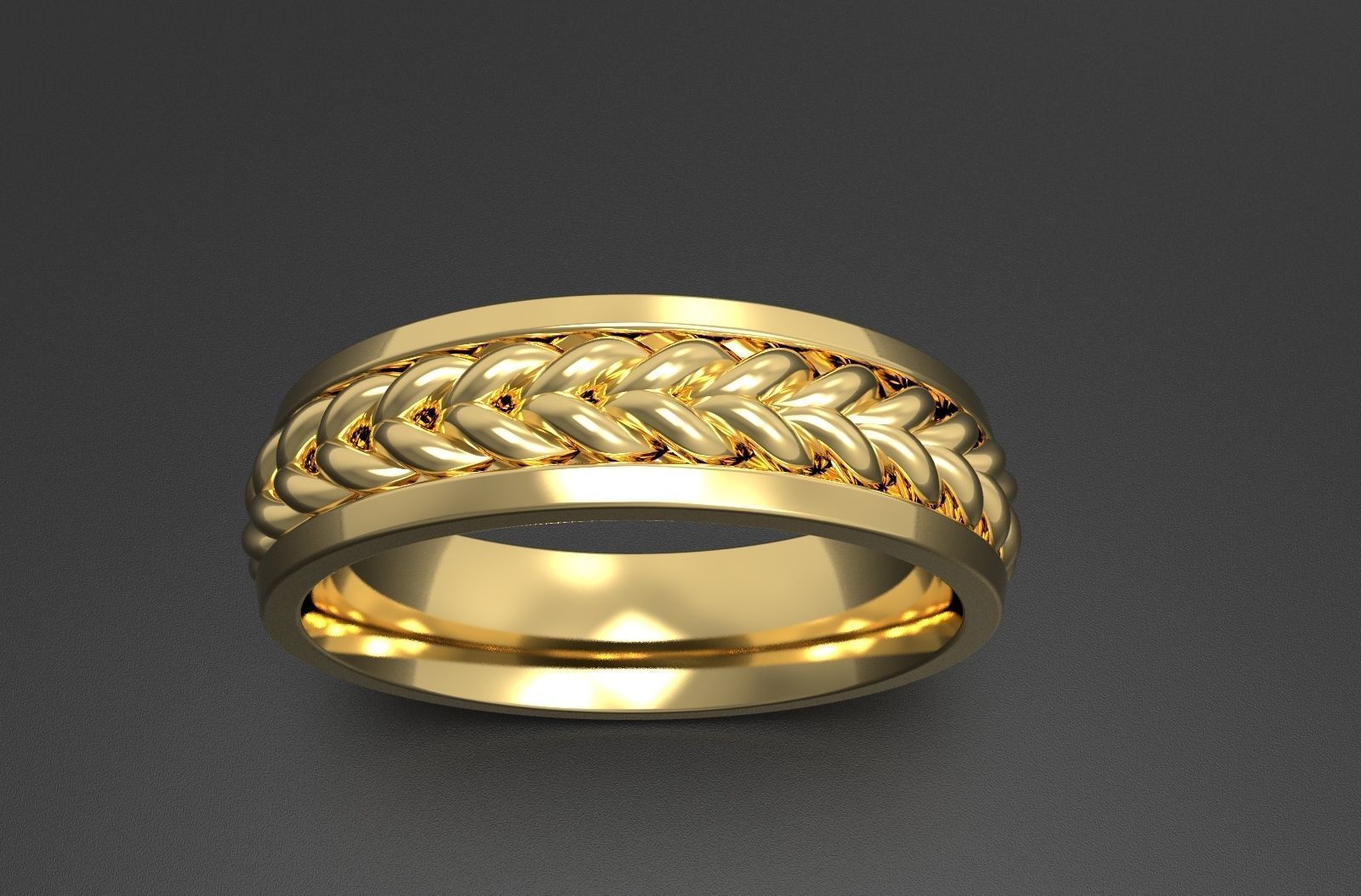 BRAIDED   RING Width 6mm 3D print model_6