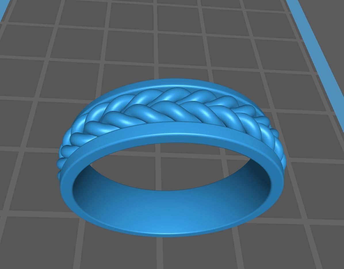 BRAIDED   RING Width 6mm 3D print model_10
