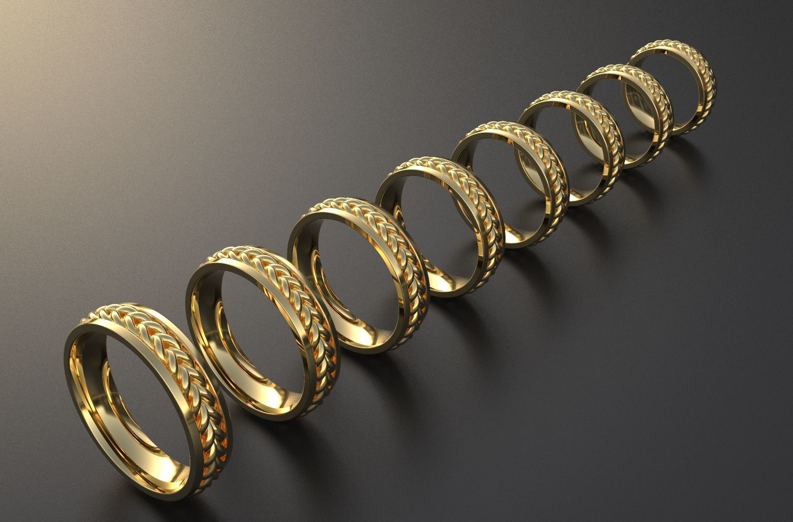 BRAIDED   RING Width 6mm 3D print model_1