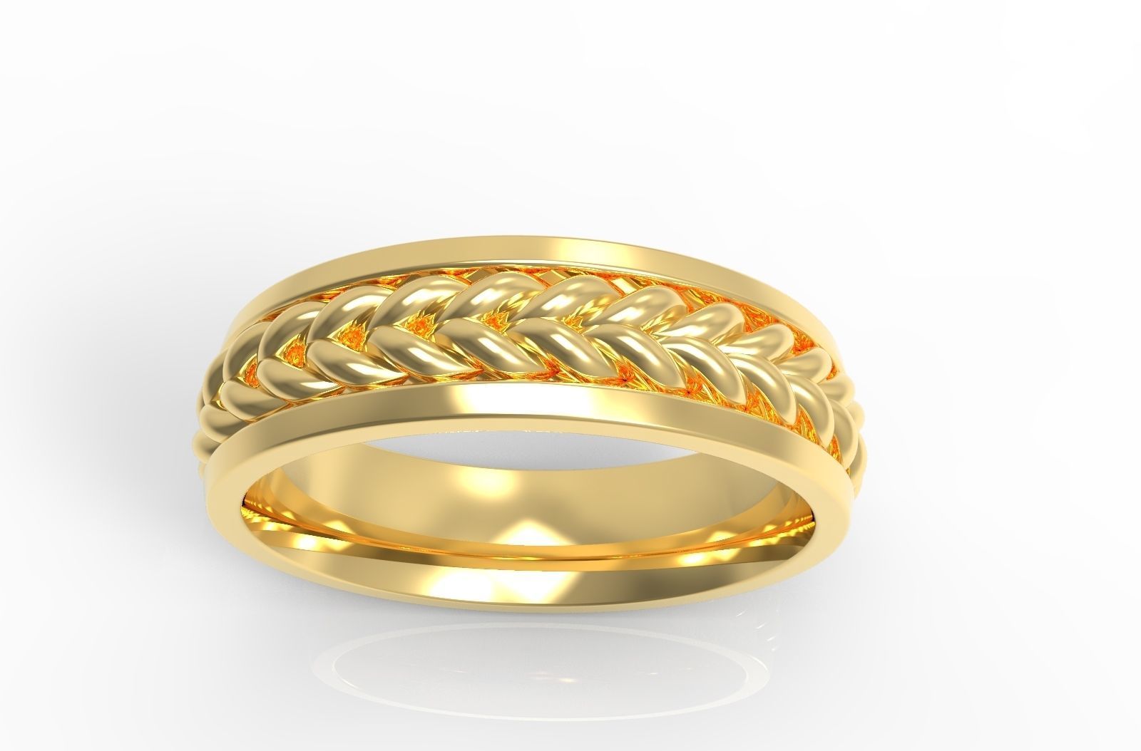 BRAIDED   RING Width 6mm 3D print model_4