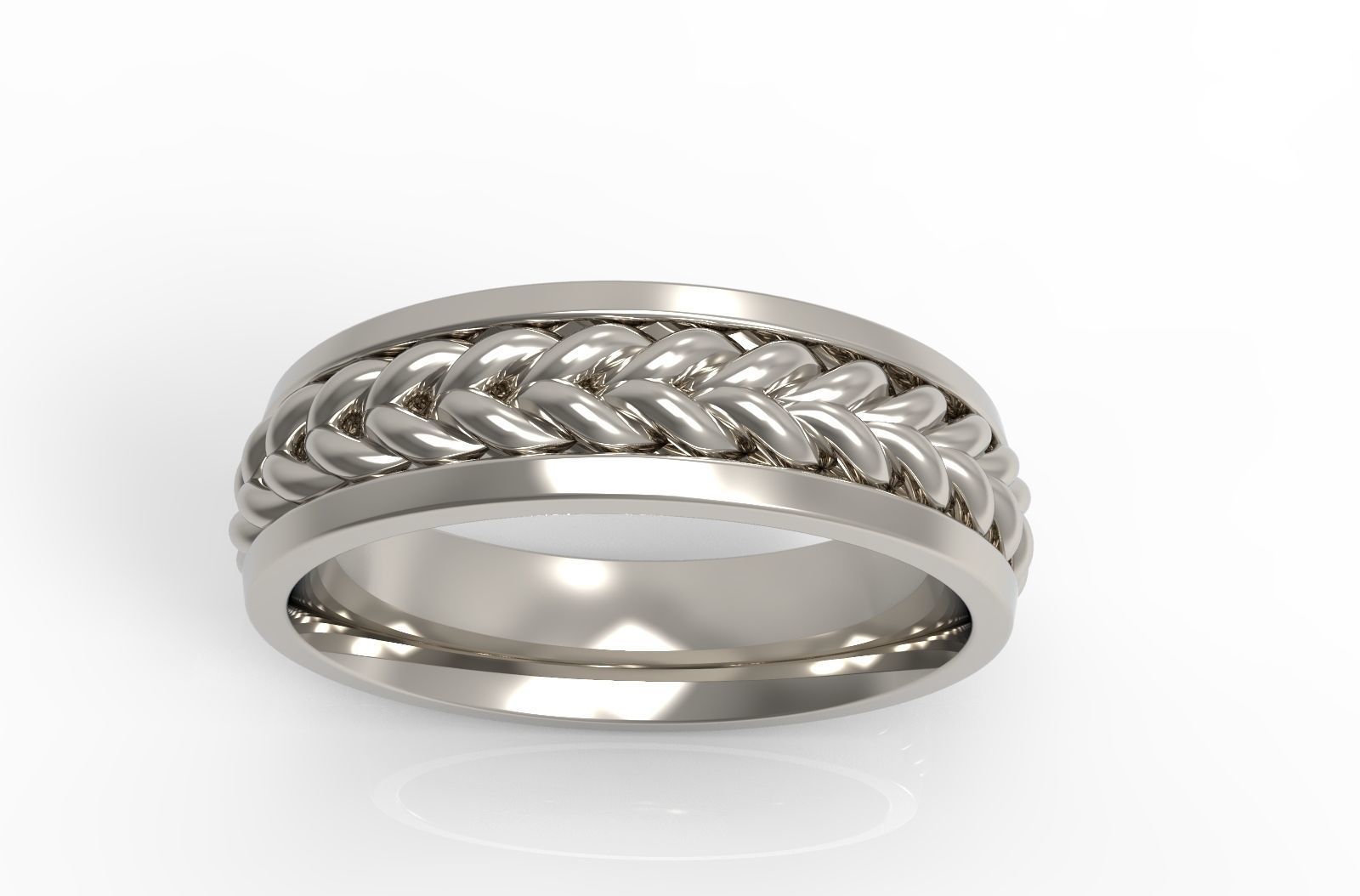 BRAIDED   RING Width 6mm 3D print model_3