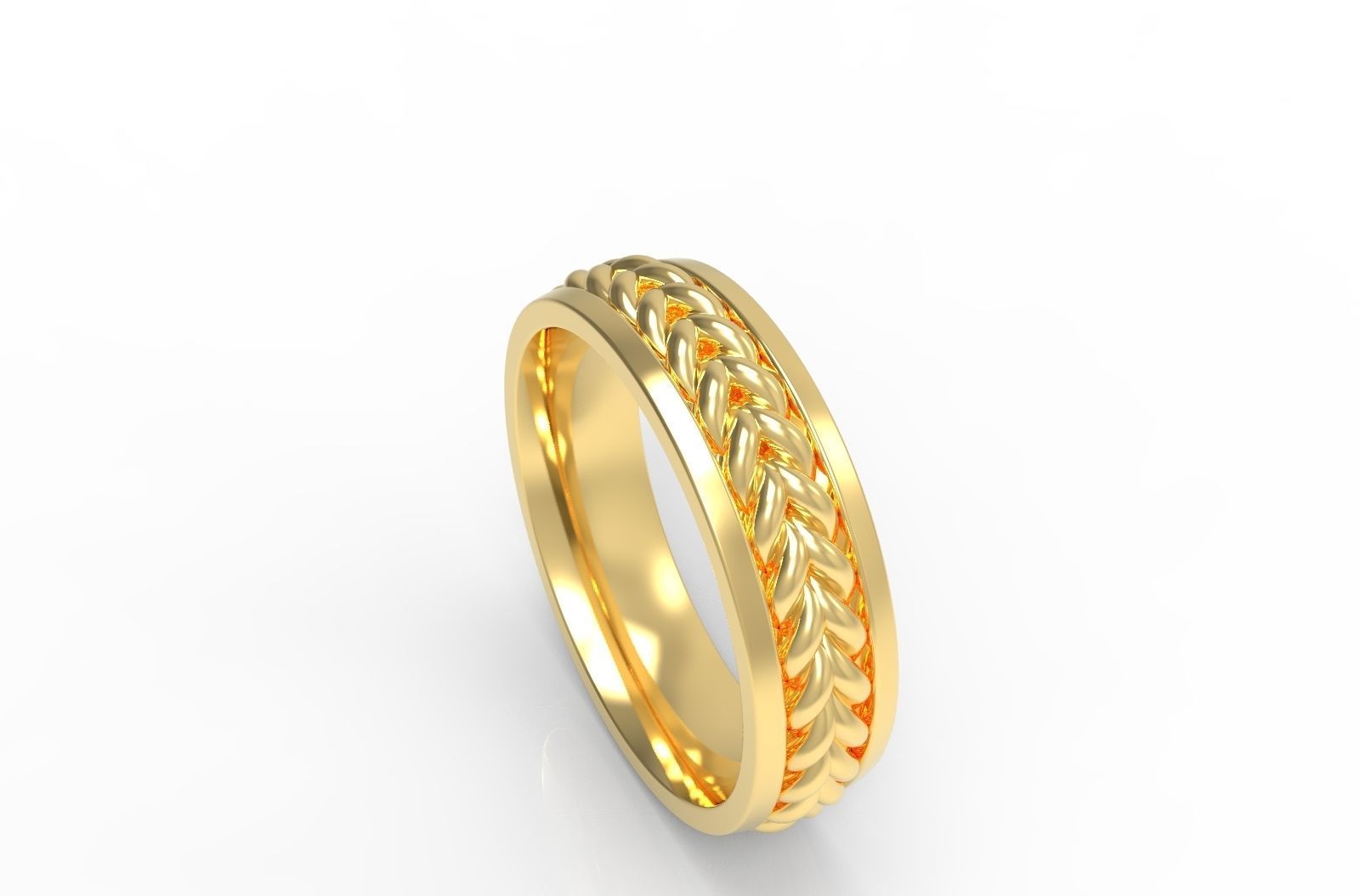 BRAIDED   RING Width 6mm 3D print model_5
