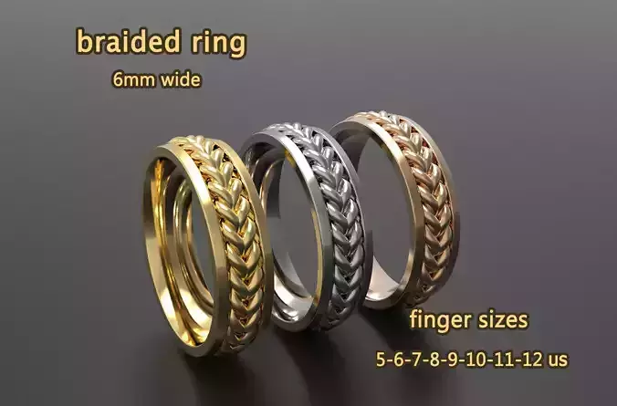 BRAIDED   RING Width 6mm