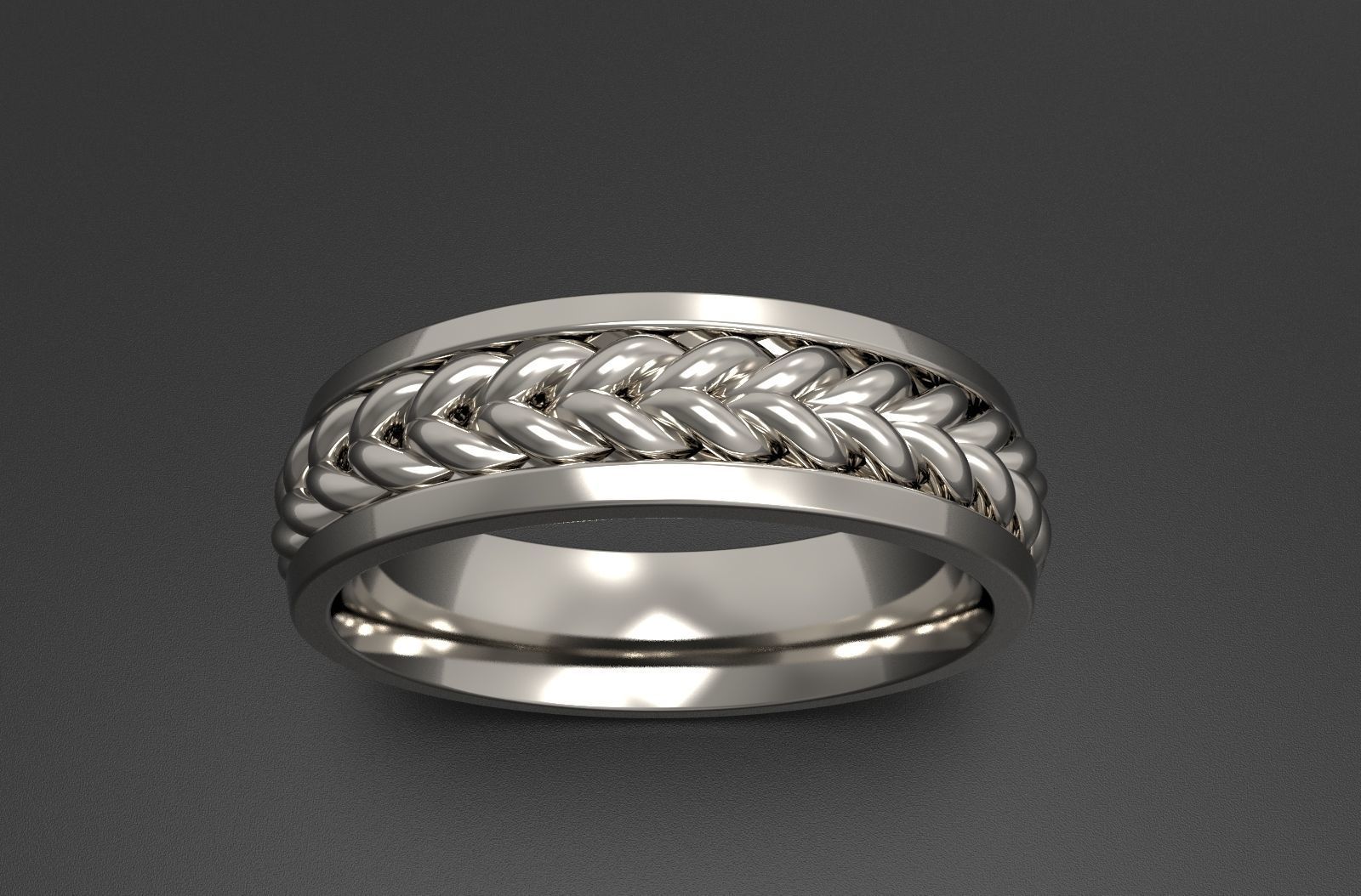 BRAIDED   RING Width 6mm 3D print model_7