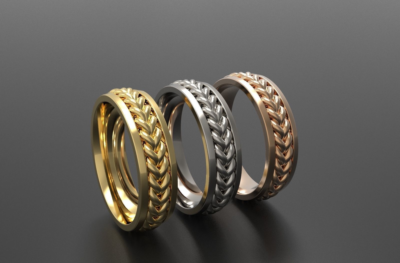 BRAIDED   RING Width 6mm 3D print model_11