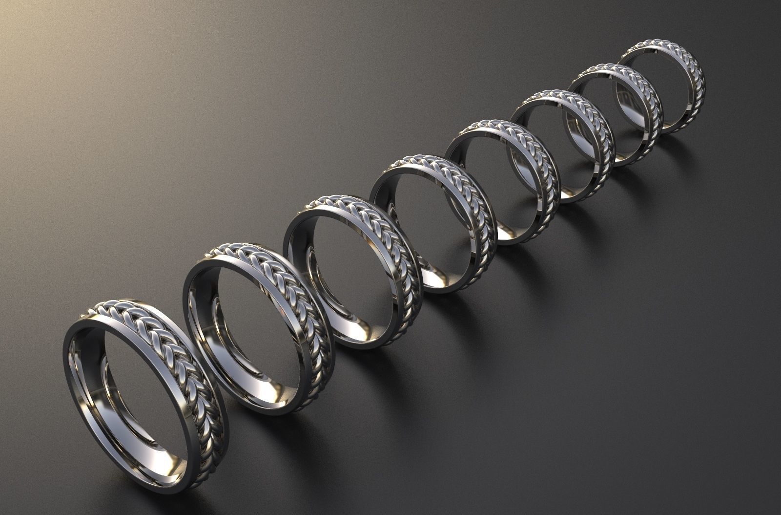 BRAIDED   RING Width 6mm 3D print model_2
