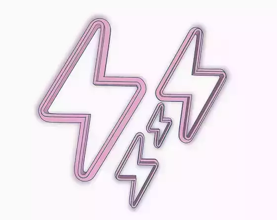 SET X 4 CORTANTES RAYOS RAYO RAYITO HARRY COOKIES 3D print model