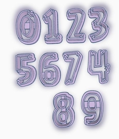 CORTANTE LETRAS Y NUMEROS ANGRY BIRDS PAJAROS ENOJADOS 3D print model_1