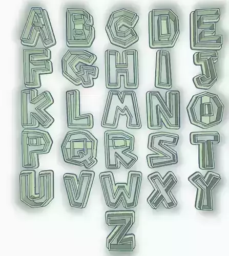 SET CORTANTE NUMEROS Y LETRAS MARIO NUMERICO BROS 3D print model