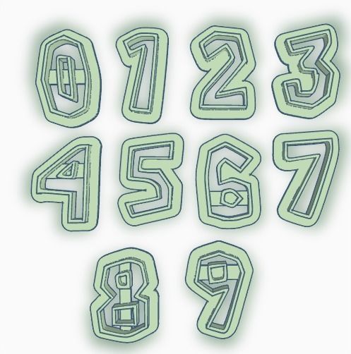 SET CORTANTE NUMEROS Y LETRAS MARIO NUMERICO BROS 3D print model_2