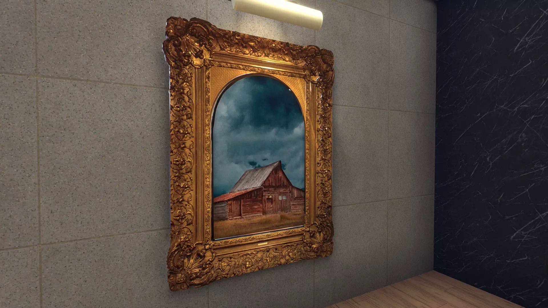 Painting Frame 2 Low-poly 3D model_0