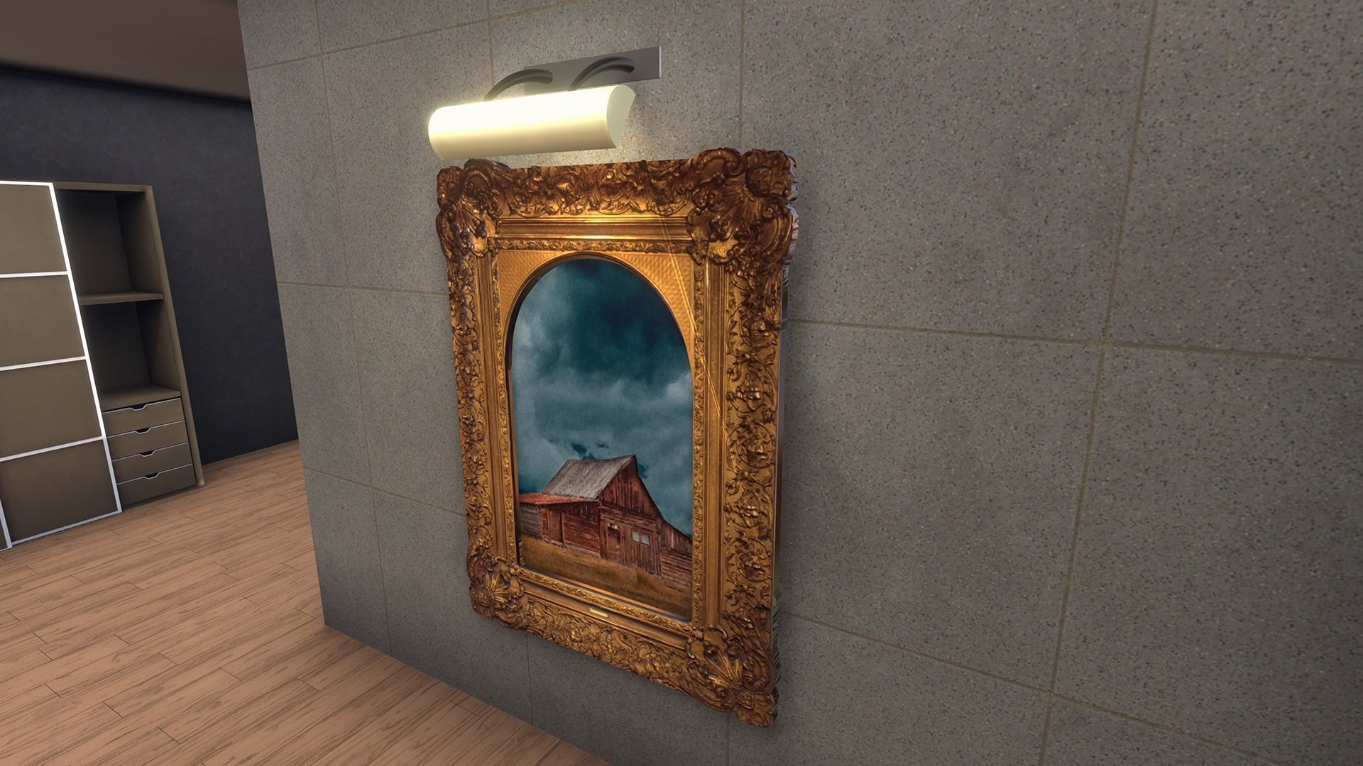 Painting Frame 2 Low-poly 3D model_1