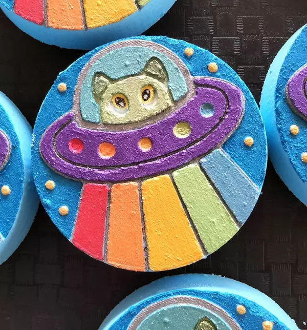 Bath Bomb Mould - digital File - Hybrid Ufo Cute Alien Cat 3D print model_0
