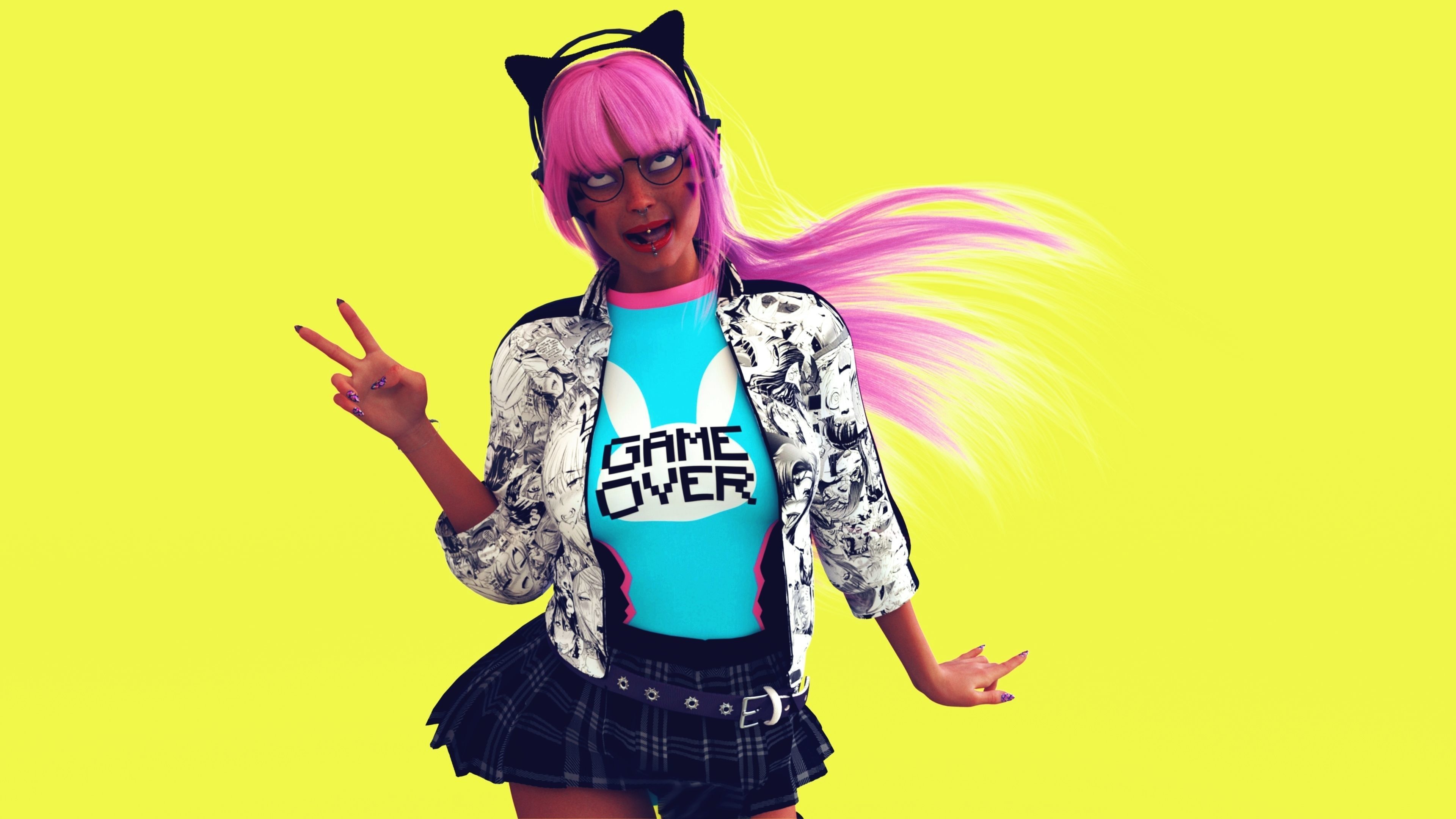 Waifu Gamer E-Girl Streamer 3D model_1