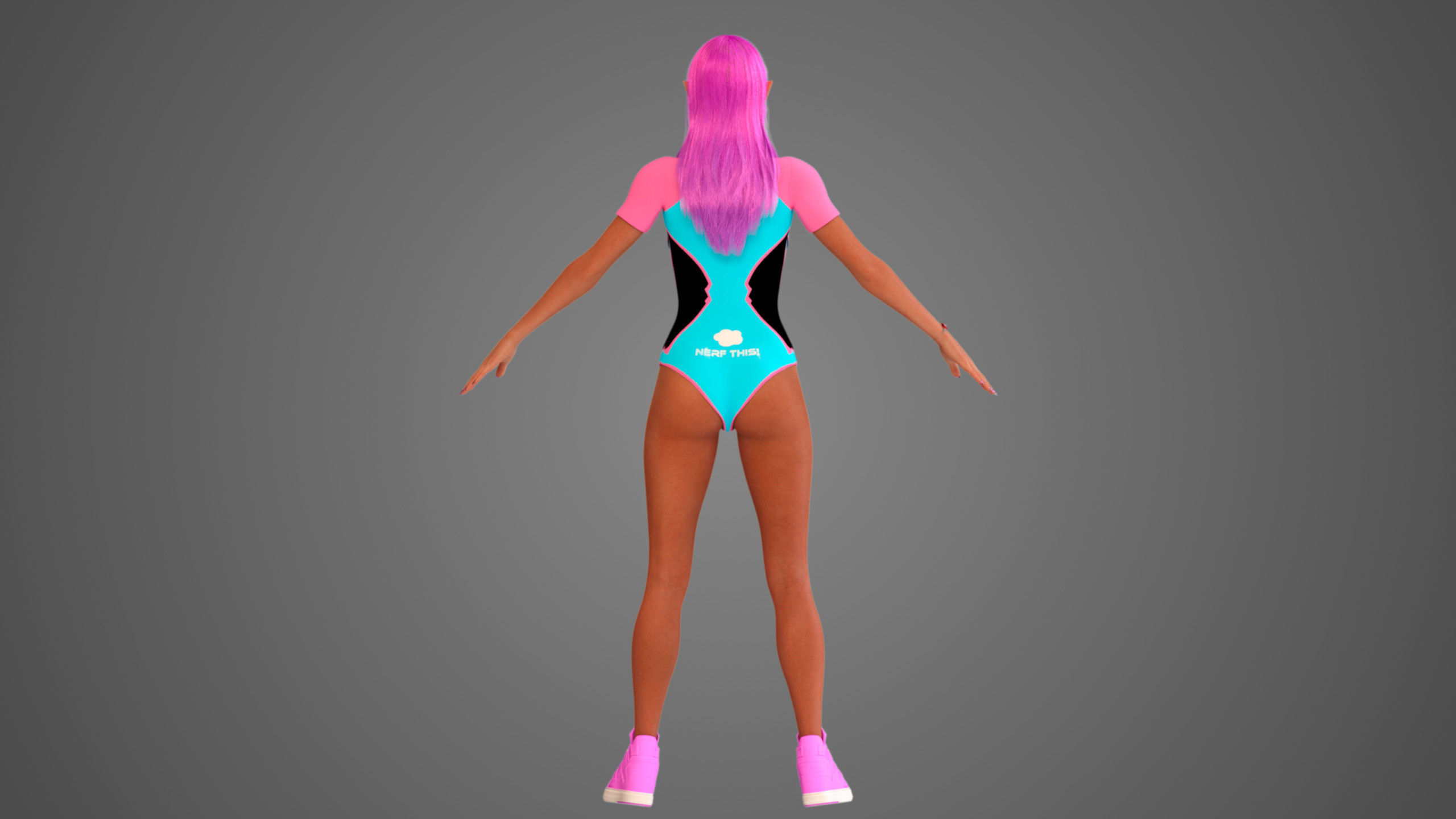 Waifu Gamer E-Girl Streamer 3D model_12
