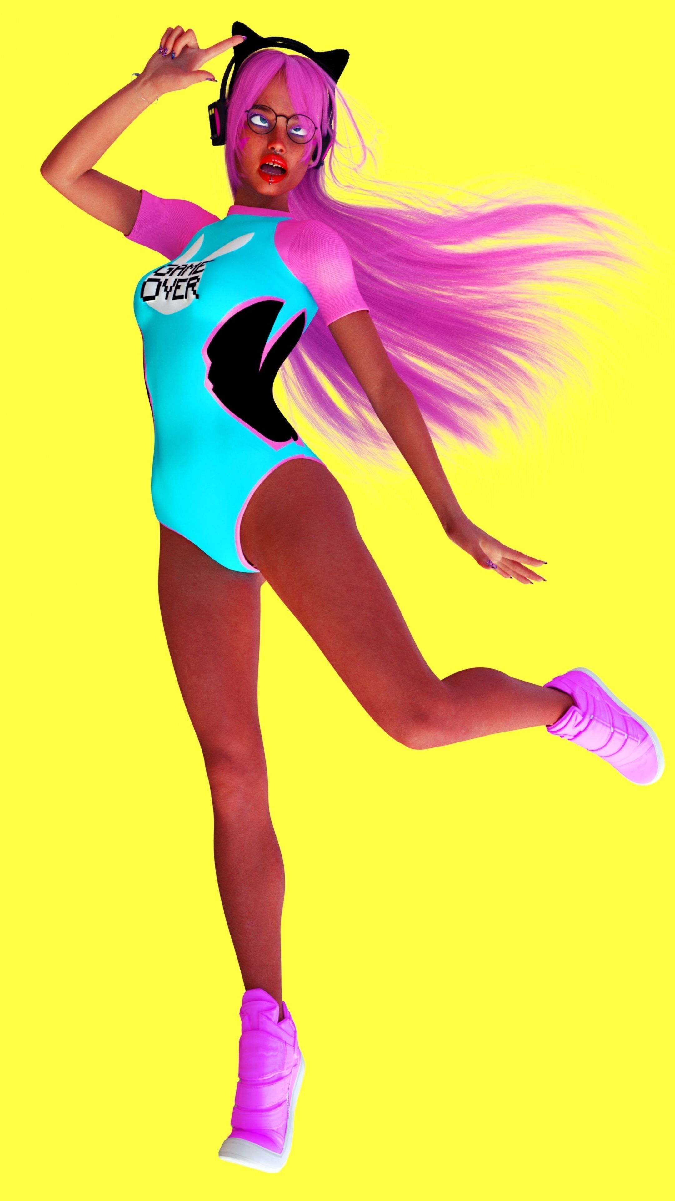 Waifu Gamer E-Girl Streamer 3D model_16