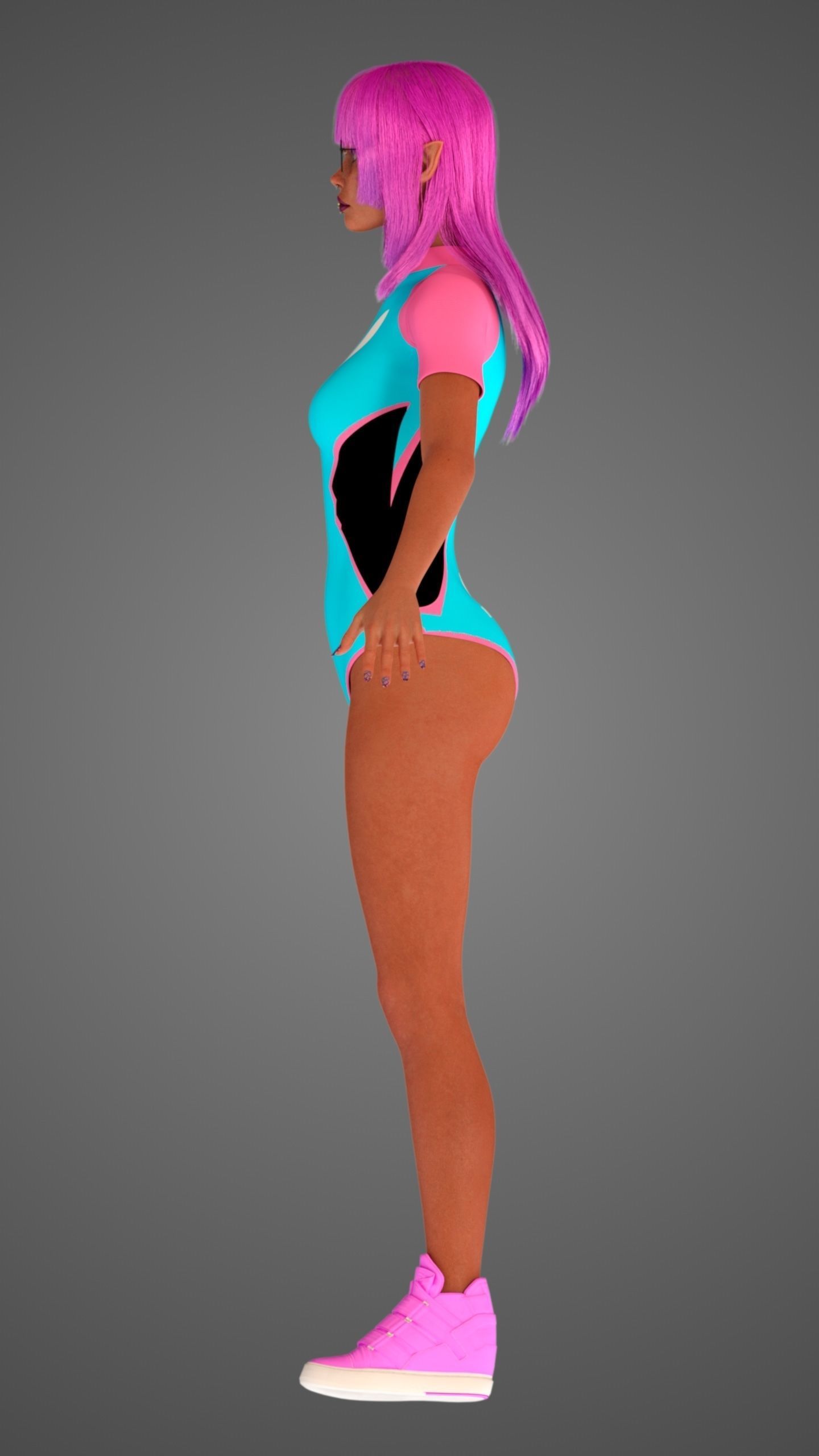 Waifu Gamer E-Girl Streamer 3D model_11