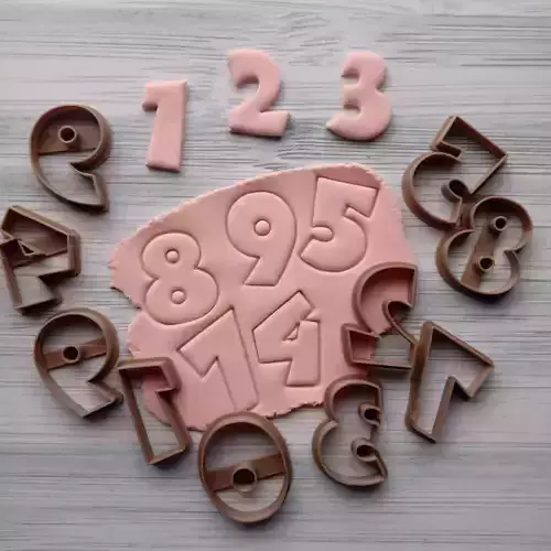 Set x 3 modelos de Cortantes Numeros numericos cookies  3D print model