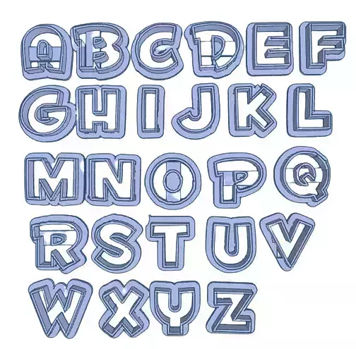 Set cortante Letras ABC Poli Cookies 3D print model